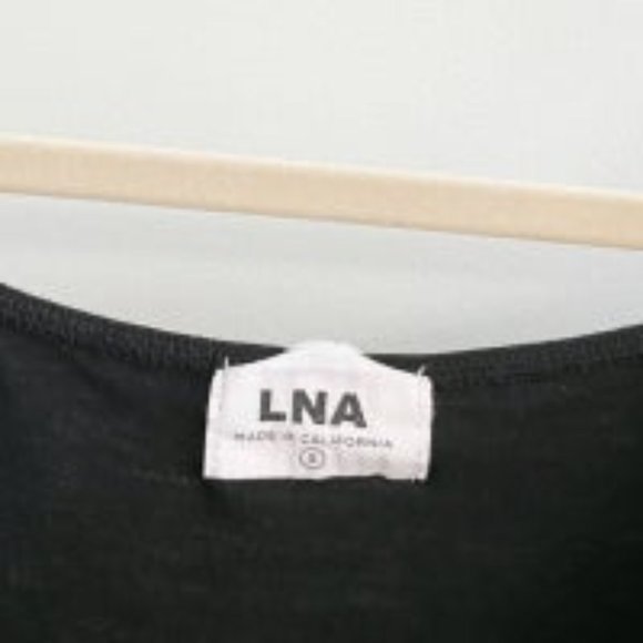 LNA Black Square Neck Jersey Long Sleeve Tee - Picture 2 of 5